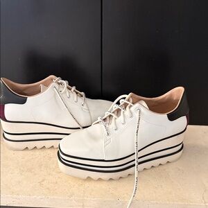 Stella McCartney White and Black Platform Wedges